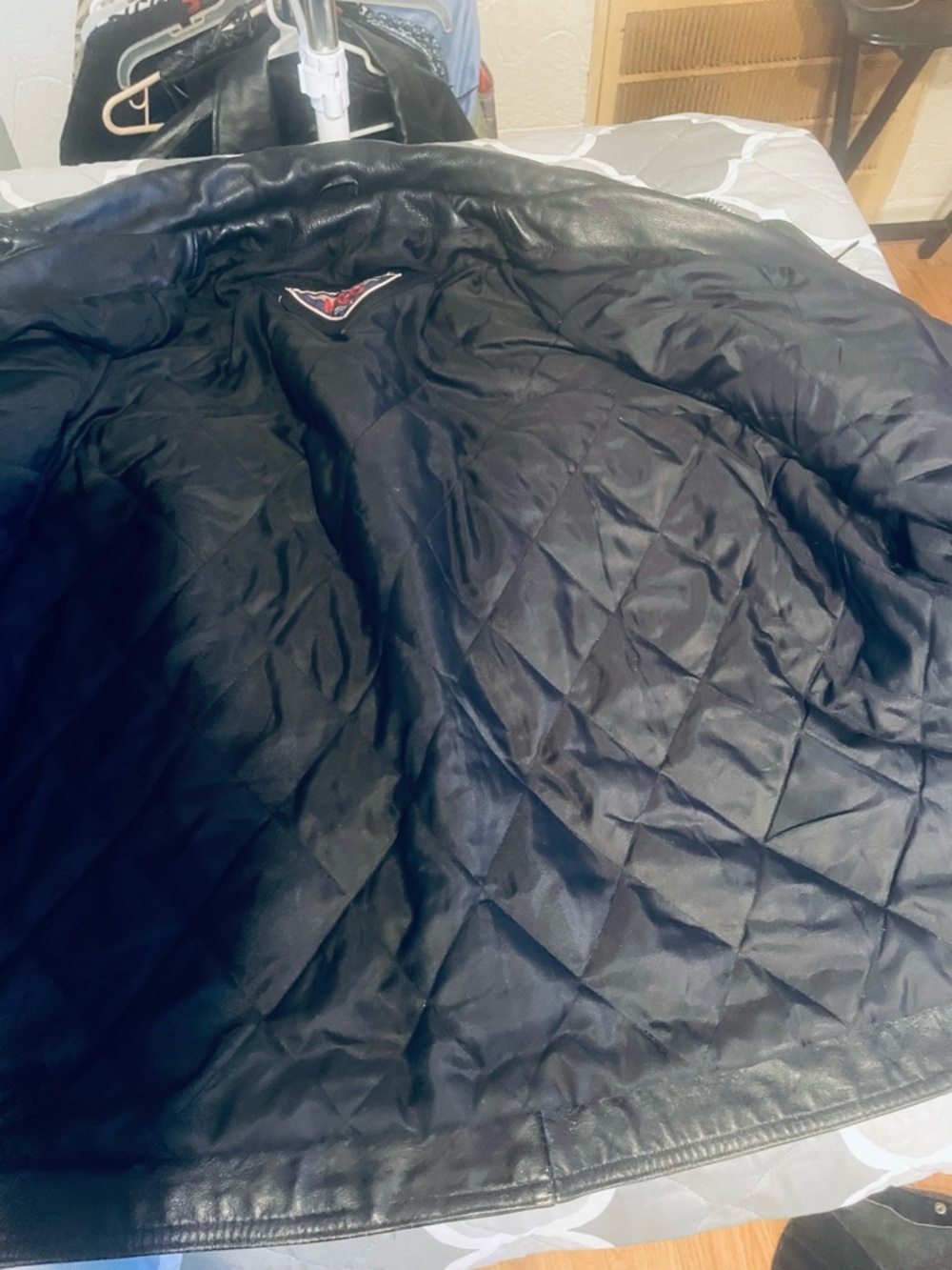 Men's Black Quilted Bomber Jacket with Subtle Logo
